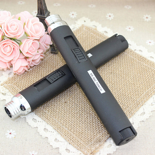 Color Long Clause Straight Into The Windproof Lighter Creative Personality Pen Welding Torch