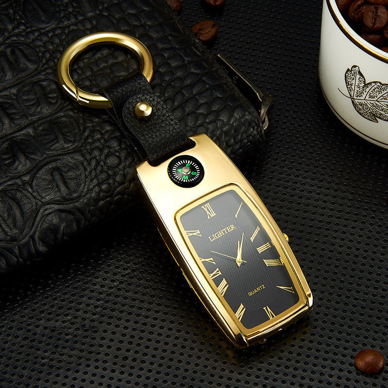 Car Keychain Charging Lighter Creative Watch Windproof