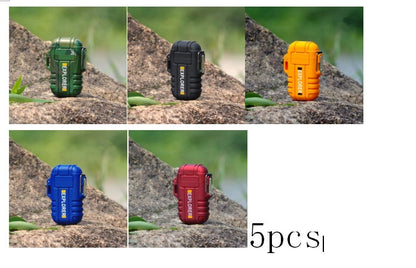 Waterproof USB Plasma Lighter Double  For Outdoor Camping Sports Cigarette Lighter For Smoking
