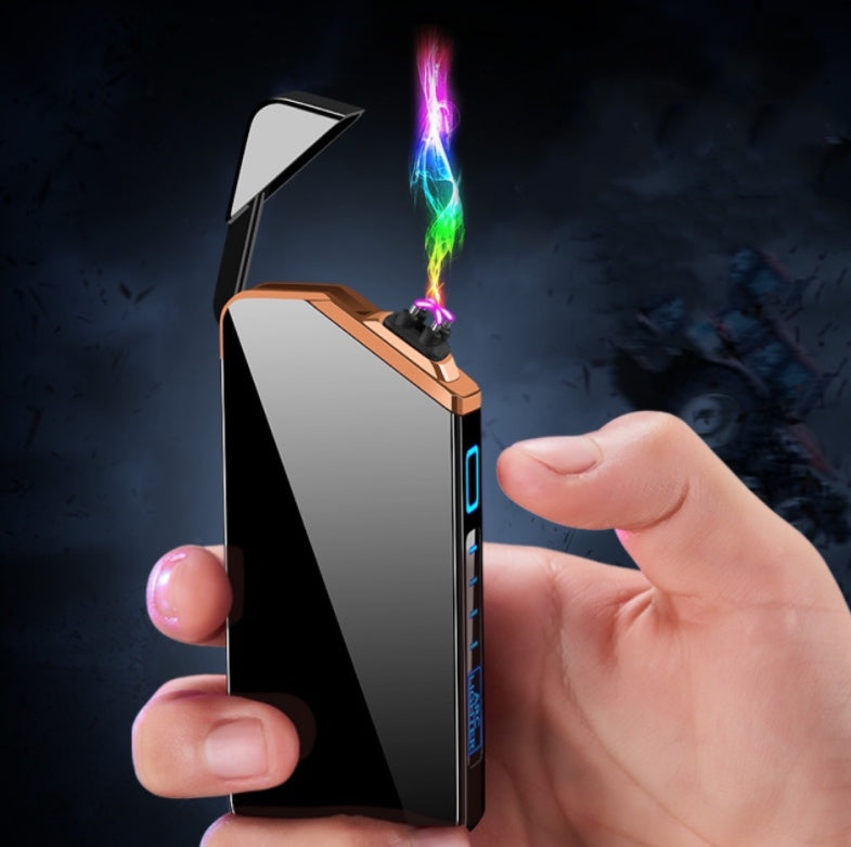 Black Usb Rechargeable Metal Lighter Personality Small Windproof Electronic Modern Minimalist Lighter