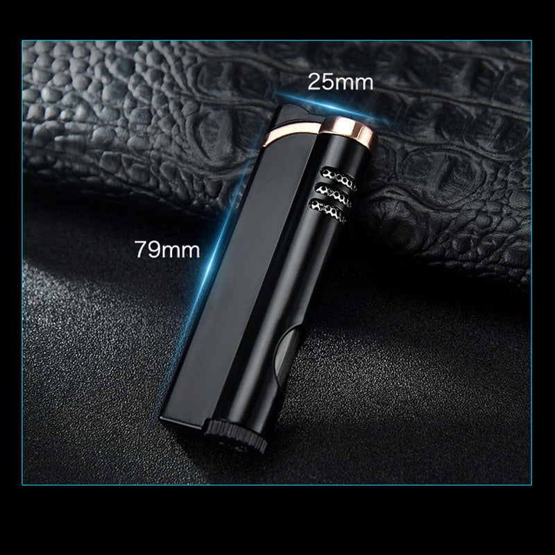 Creative Blue Flame Straight To Metal Inflatable Windproof Lighter