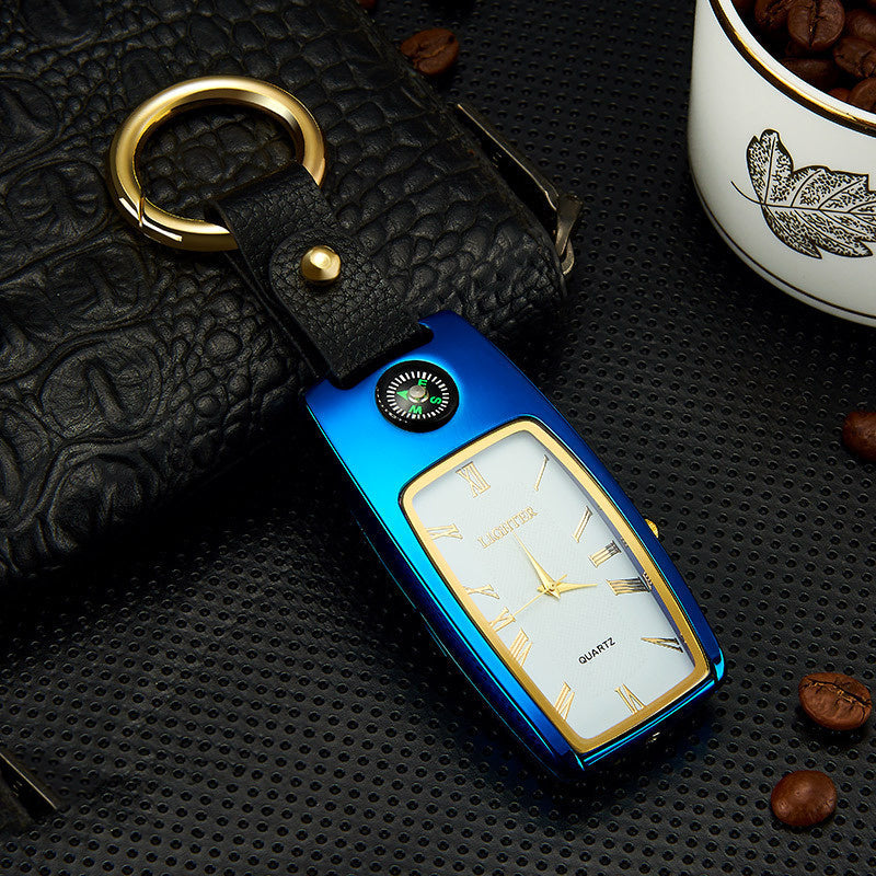 Car Keychain Charging Lighter Creative Watch Windproof