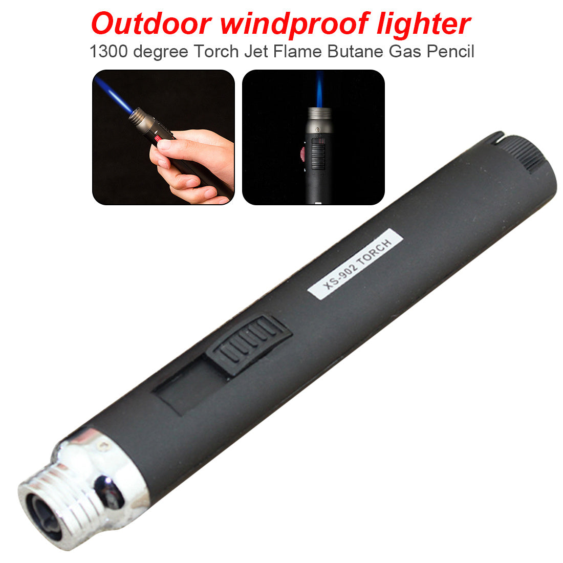 Color Long Clause Straight Into The Windproof Lighter Creative Personality Pen Welding Torch