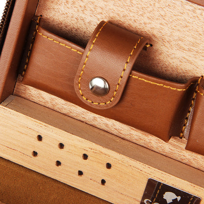 COHIBA cigar box set Gao Xiba leather cedar wood cigar humidor lighter cigar scissors set