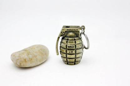 Bronze Grenade Hanging Buckle Flame Lighter Creative Personality