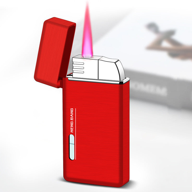 Visible Gas Window Red Flame Lighter