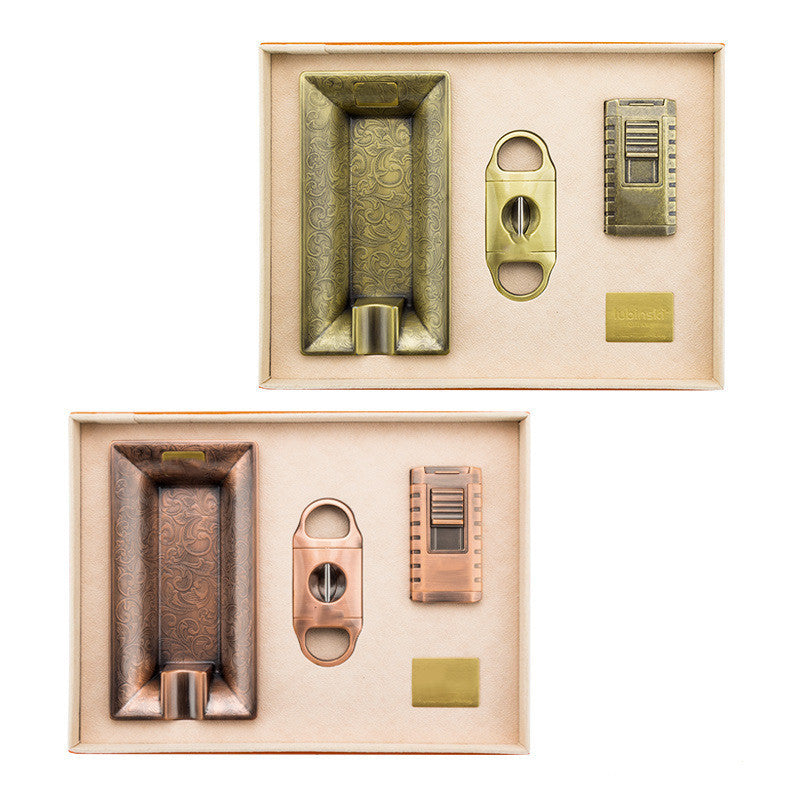 V-shaped Scissors Alloy Ashtray Lighter Retro Gift Set Of Three Pieces