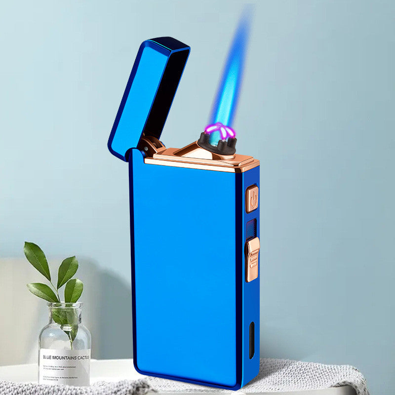 Creative Fashion Gas And Electricity Dual-use USB Charging Dual Arc Inflatable Lighter