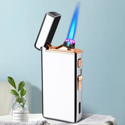 Creative Fashion Gas And Electricity Dual-use USB Charging Dual Arc Inflatable Lighter