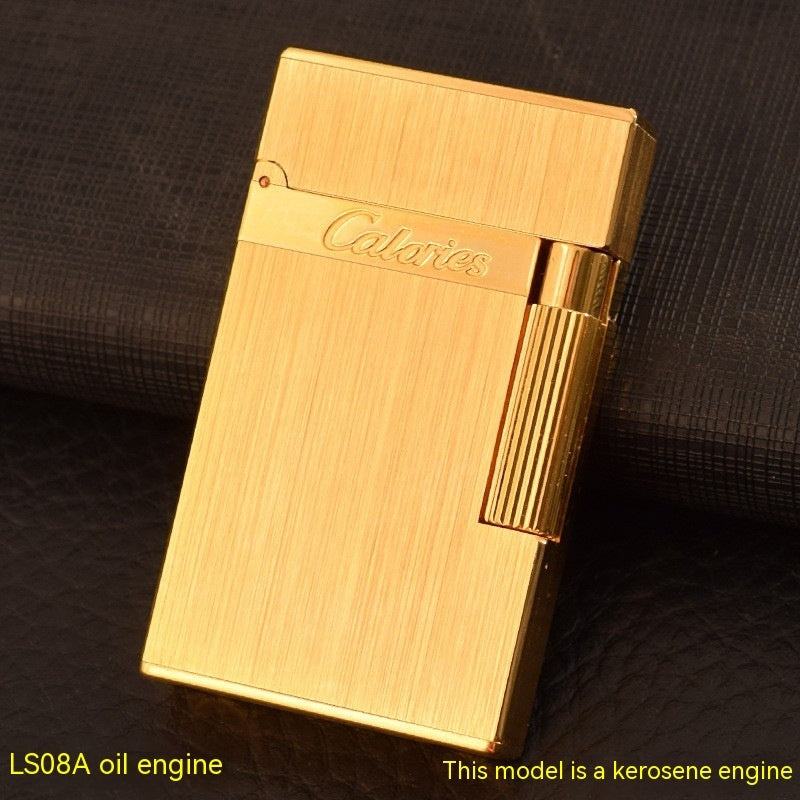 Card Road Kerosene Lighter Langsheng Side Slide Ignition Steel Tone Brushed Five-sided Lighter