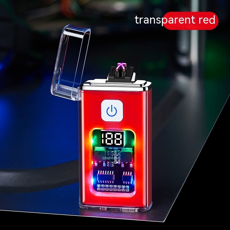 Transparent Case Electronic Pulse Digital Display Induction Lighter