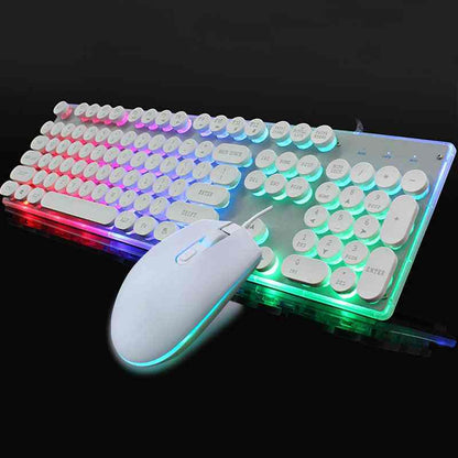 Colorful Crystal Luminous Wired Keyboard Mouse Set - Artiloom Computer & Office 53.77 Colorful Crystal Luminous Wired Keyboard Mouse Set - undefined