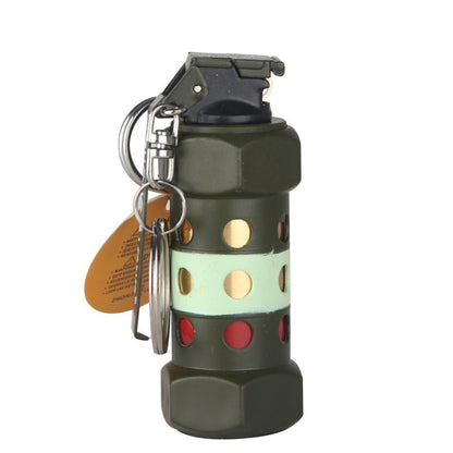 Creative High Explosive Grenade Shape Grinding Wheel Open Flame Refillable Inflatable Lighter