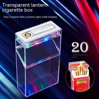 Ambience Light Transparent Case Visual Cigarette Case Lighter