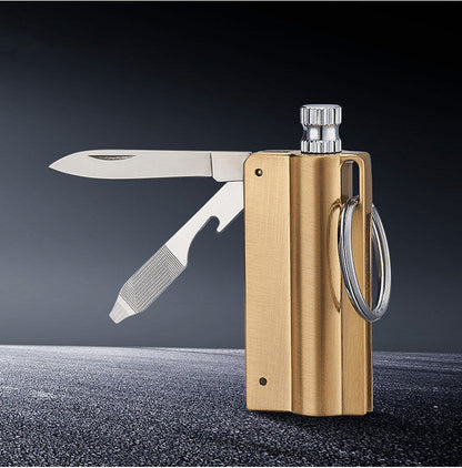 10000 Times Match With Knife Outdoor Waterproof Multi-functional Key Ring Lighter
