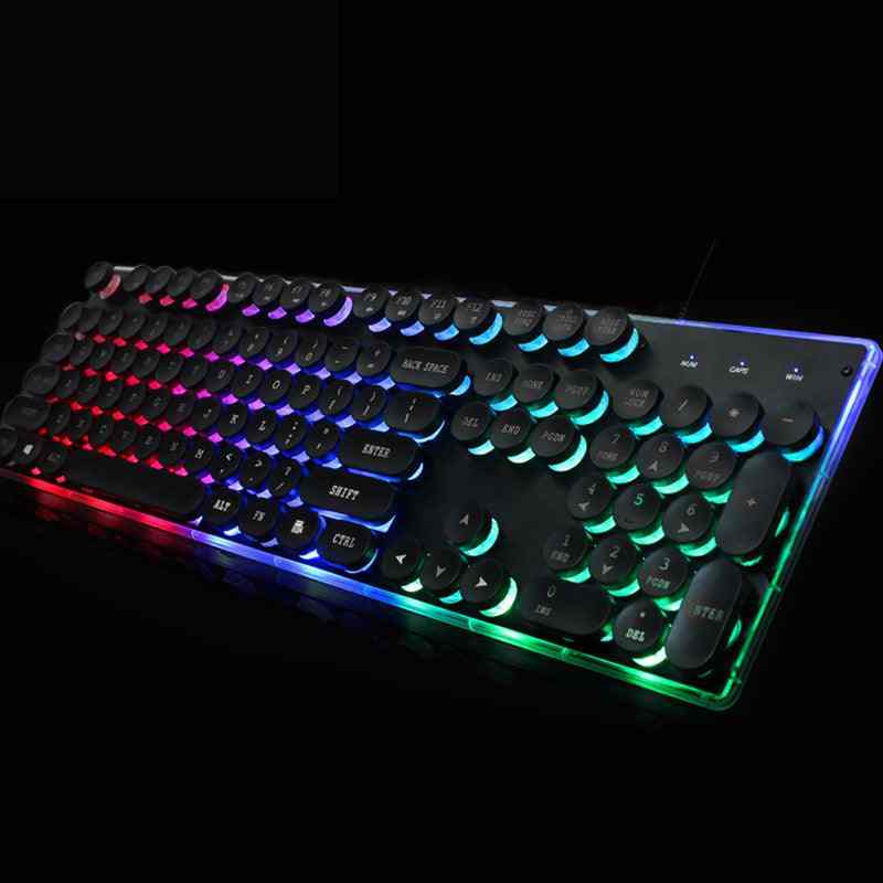 Colorful Crystal Luminous Wired Keyboard Mouse Set - Artiloom Computer & Office 84.59 Colorful Crystal Luminous Wired Keyboard Mouse Set - undefined