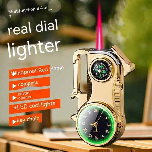 Multi-functional Torch Lighter Watch With Walking Time Outdoor Compass