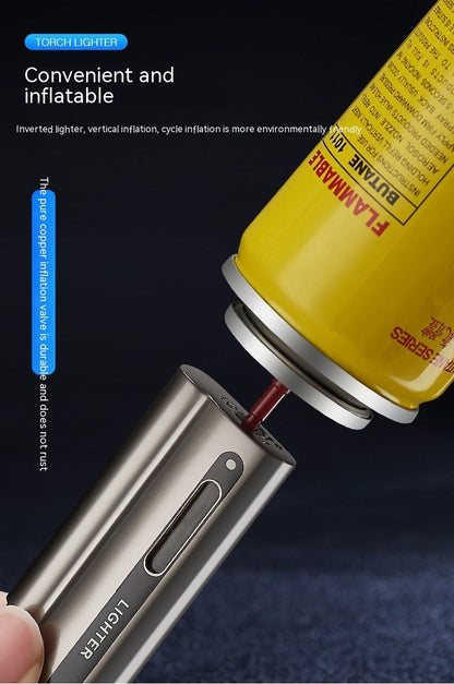 Creative Flip Gas Lighters Blue Flame Metal Direct Punch Men's Cool Cigarette Lighter Wholesale Lettering